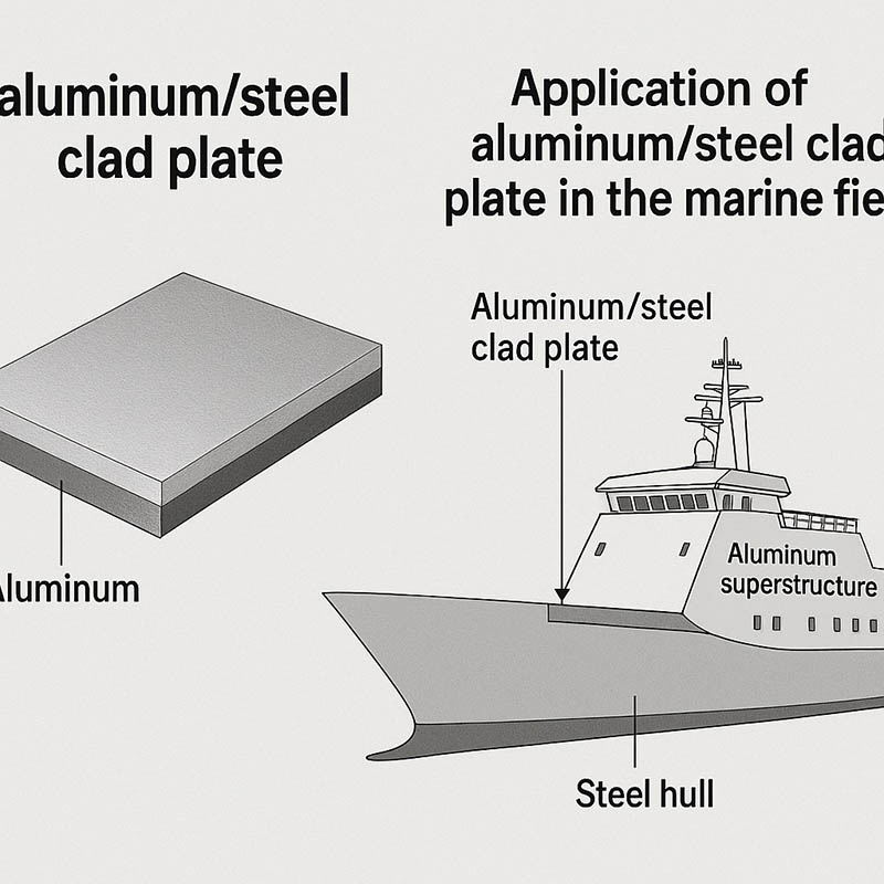 Aluminum/steel clad plate in Marine Applications