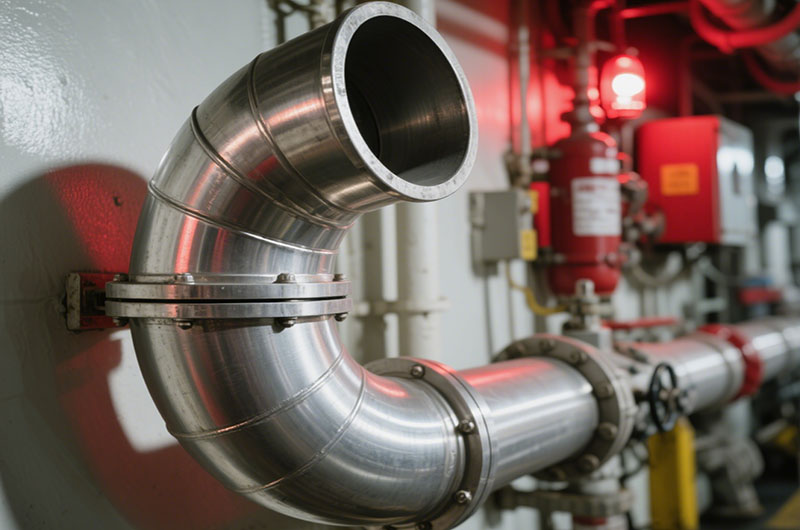 45 Degree Aluminum Elbow is used in the piping system on ships