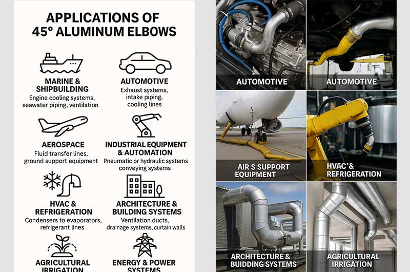 Other Application Fields of Aluminum 45 Degree Elbow
