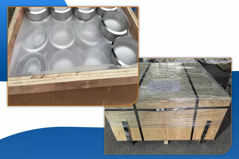 Copper Nickel End Caps Packed in Wooden Cases for International Shipping