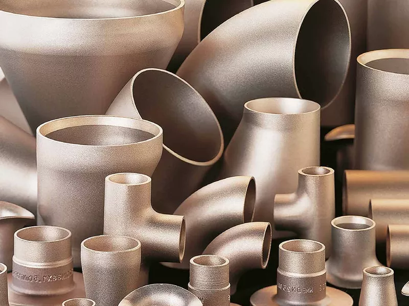 CuNi 90/10 C70600 copper nickel pipe fittings including elbows, tees, reducers and flanges for marine seawater piping systems